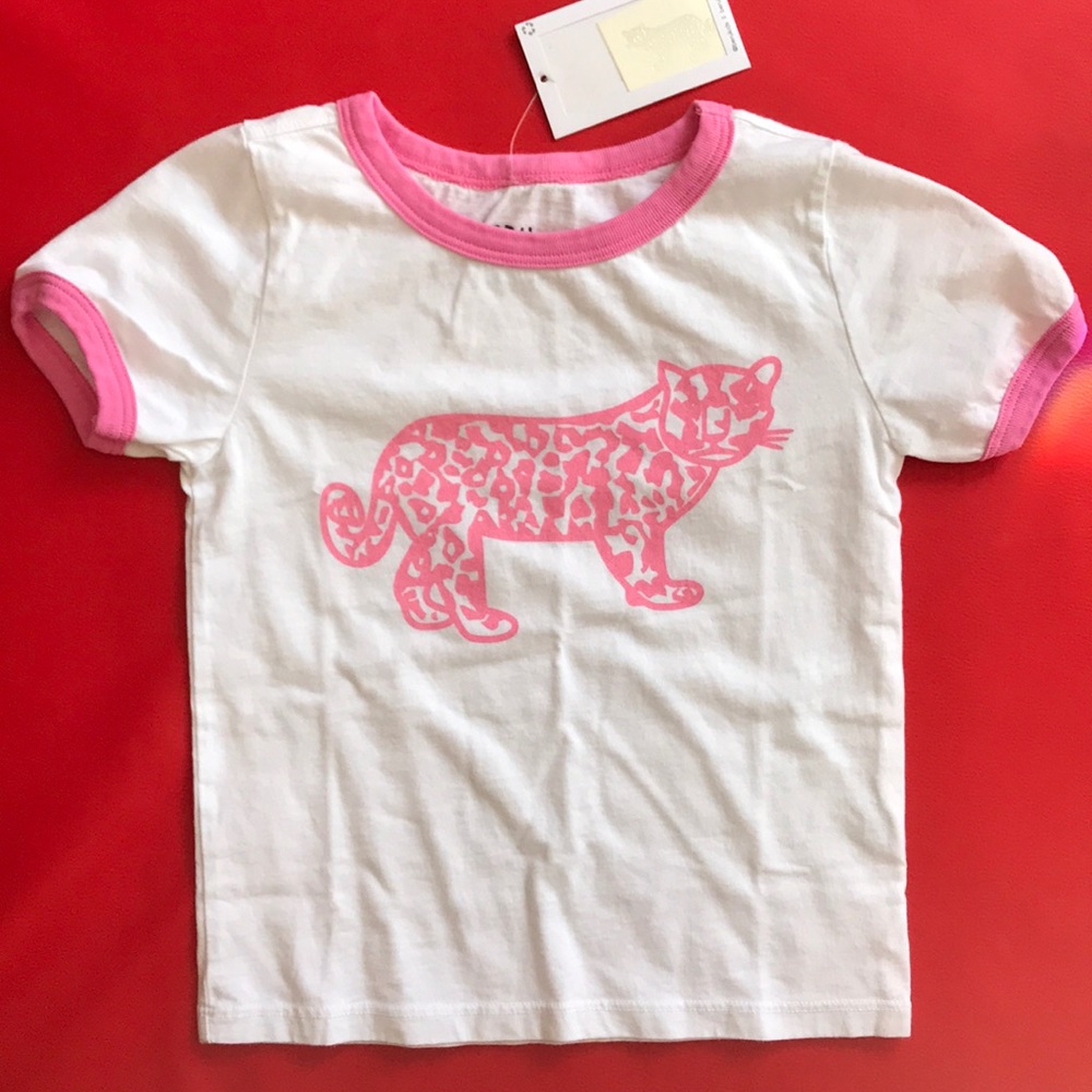 NWT Beru Kids organic cotton pink cheetah t-shirt